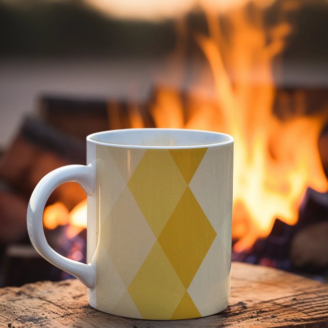 Yellow Shade Rhombus Shape Pattern Coffee Mug (mug)