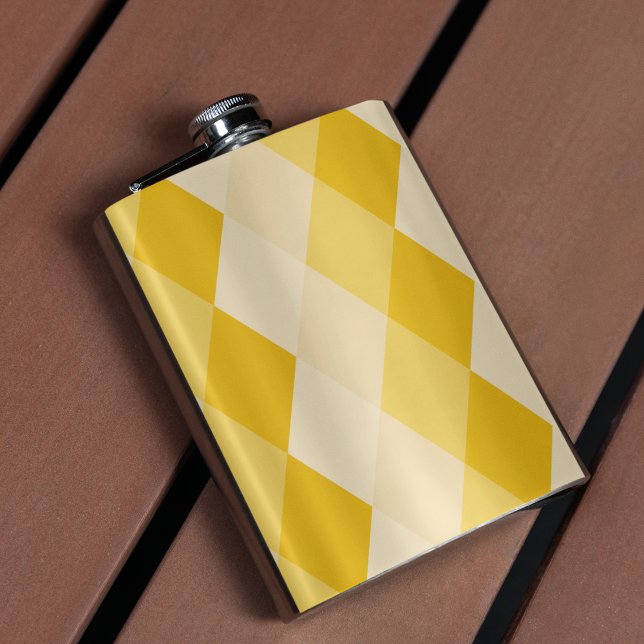 Yellow Shade Rhombus Shape Pattern Hip Flask (FLASK)