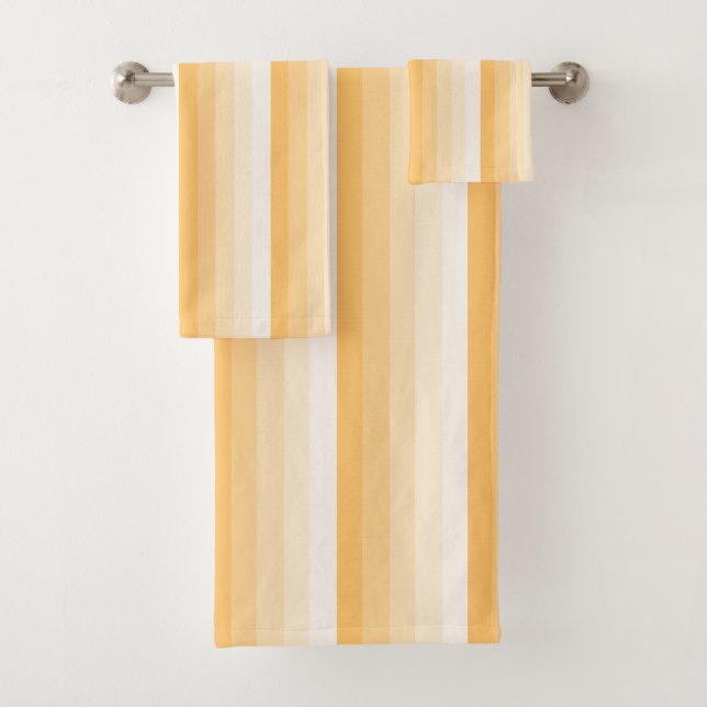 Yellow shadow stripes bath towel set (Insitu)