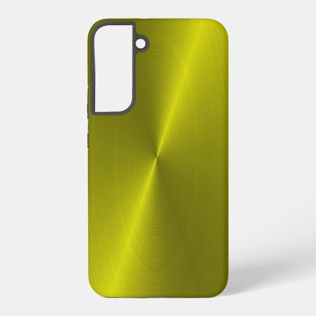 Yellow shiny faux metal samsung galaxy case (Back)