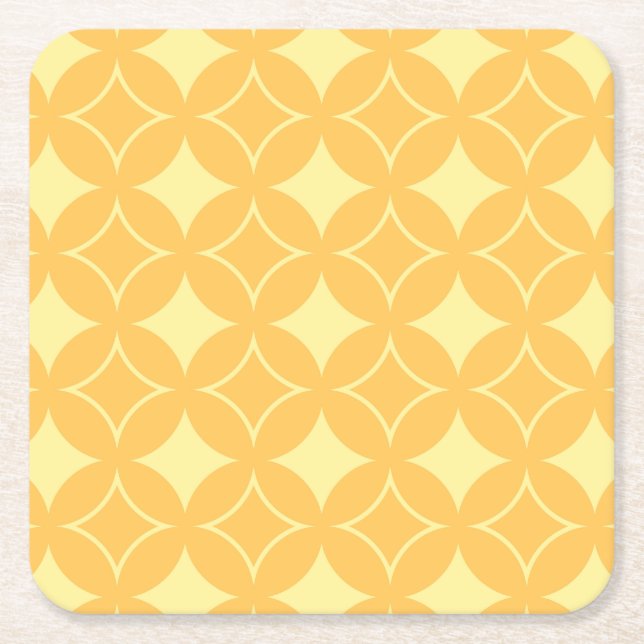 Yellow shippo square paper coaster (Front)