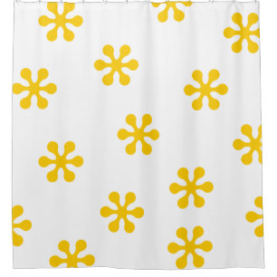 Yellow Shower Curtain - Retro Flower Collection