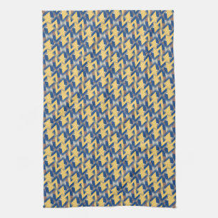 Yellow + Silver Blue Triangulars Pattern Cloth