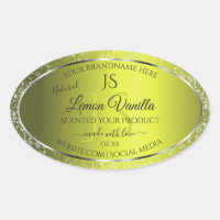 Yellow Silver with Glitter Initials Product Labels