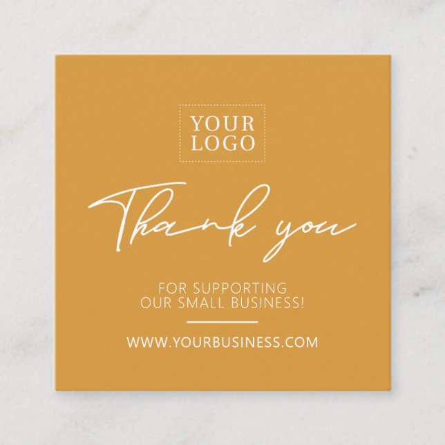 Yellow Simple Business Thank you Insert Card (Front)