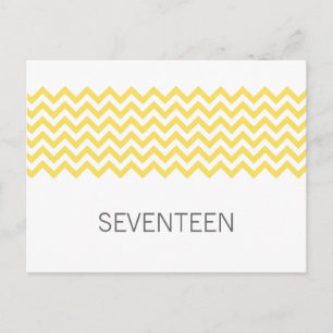 Yellow Simple Chevron Numéro de table Carte postal