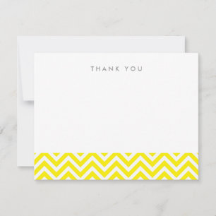 Yellow Simple Chevron Thank You Note Cards