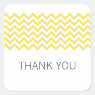 Yellow Simple Chevron Thank You Stickers