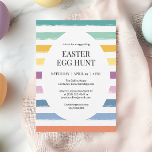Yellow Simple Colourful Easter Egg Hunt Cute Party Invitation