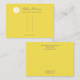 Yellow simple logo hair clip barrette display business card