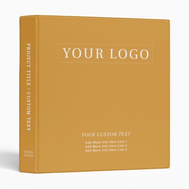 Yellow Simple Minimal Business Logo Promotional Binder (Front/Spine)