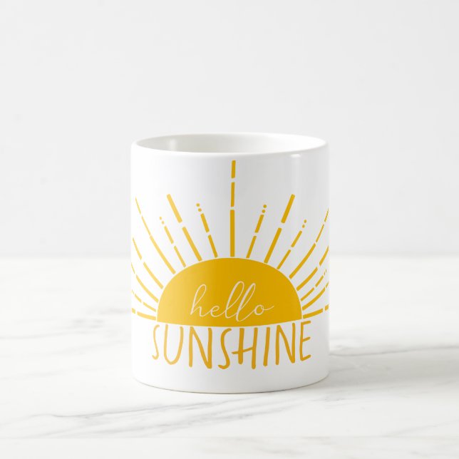 Yellow Simple Modern Hello Sunshine   Coffee Mug (Center)