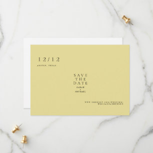 Yellow Simple Text Only Wedding Save the Date