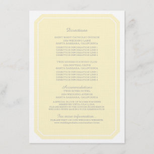 Yellow Simply Elegant Information Card