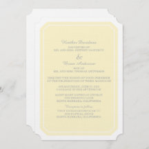 Yellow Simply Elegant Wedding Invite