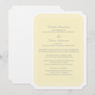 Yellow Simply Elegant Wedding Invite