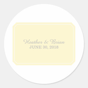 Yellow Simply Elegant Wedding Stickers