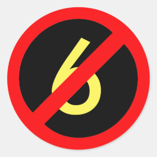 Yellow Six Red Circle Slash Sticker for All