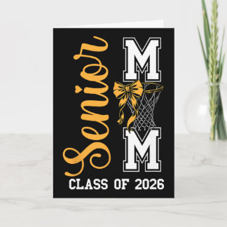 Yellow Sketll Bow Senior Mom Cl Of 2026 Graduation Card