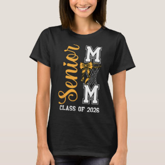 Yellow Sketll Bow Senior Mom Cl Of 2026 Graduation T-Shirt