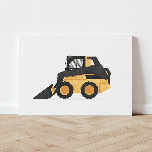 Yellow Skid Steer Construction Vehicle Canvas Print (Creator Uploaded)
