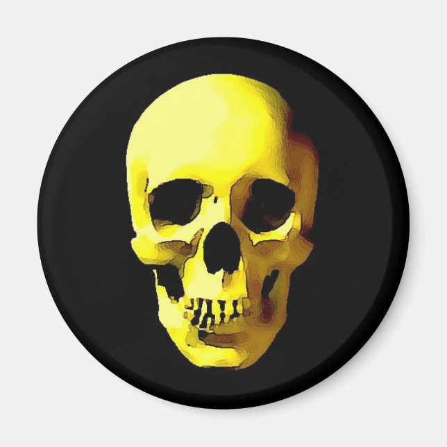 Yellow Skull Refrigerator Magnet (Front)