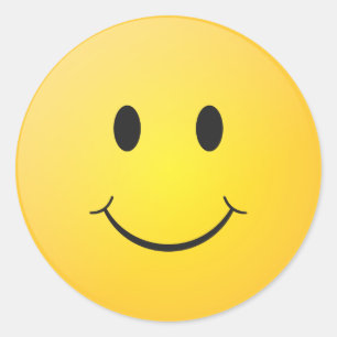 Yellow smile classic round sticker