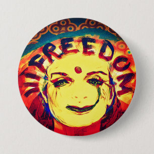 Yellow Smile Face for Freedom 3 Inch Round Button