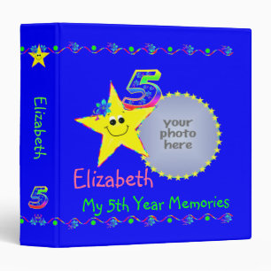 Yellow Smiling Stars 5th Year Memories Album Binder