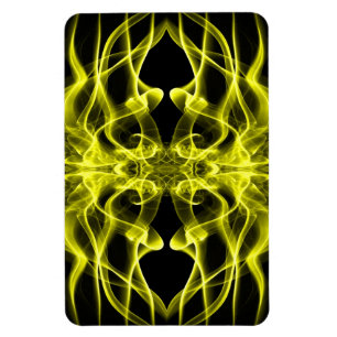 Yellow Smoke Symmetrical Minimalist Black Magnet