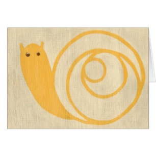 Yellow Snail on Cream Background