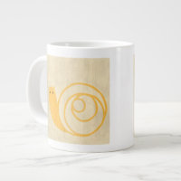 Yellow Snail on Cream Background