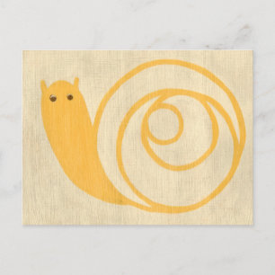 Yellow Snail on Cream Background Postcard