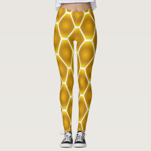 Yellow Snake Diamond Print Leggings