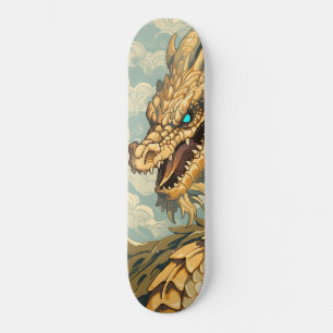 Yellow Snake Dragon Skateboard
