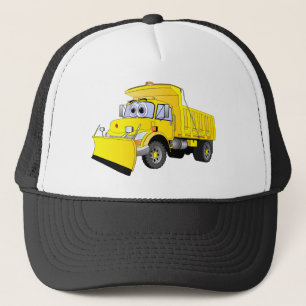 Yellow Snow Plow Cartoon Trucker Hat