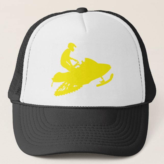 Yellow-Snowmobiler Trucker Hat (Front)