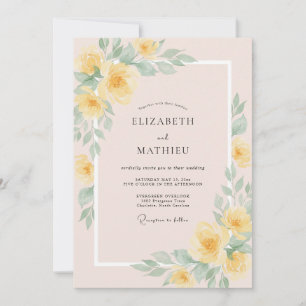 Yellow Soft Blossom Wedding Invitation
