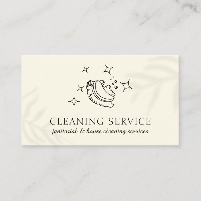 Yellow Soft Bubble Cleaning Brush Janitorial Maid Business Card (Front)