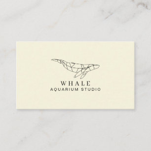Yellow Soft Low Poly Aquarium Fish Whale Business Card