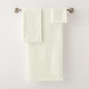 Yellow Soft Pale White Pastel Solid Colour Bath Towel Set