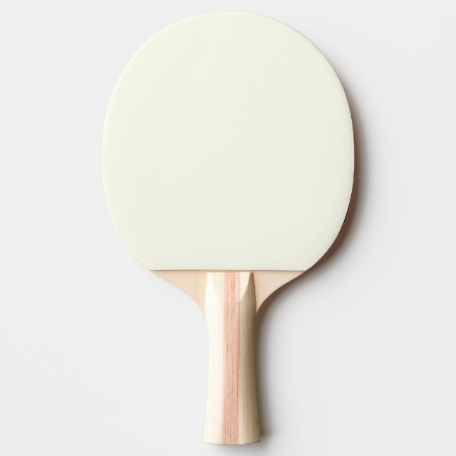 Yellow Soft Pale White Pastel Solid Colour Ping Pong Paddle (Front)
