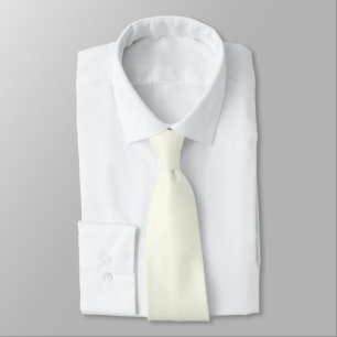 Yellow Soft Pale White Pastel Solid Colour Tie