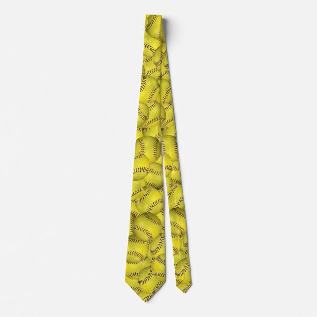 yellow softball background tie (Front)
