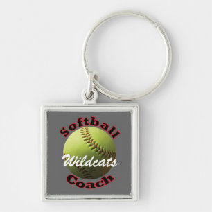 Yellow Softball Coach Keychain