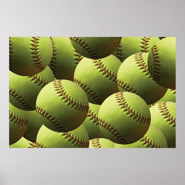 Yellow Softball Fastpitch Multiball Poster (Front)
