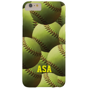 Yellow Softball Multi with Name or Initials Barely There iPhone 6 Plus Case