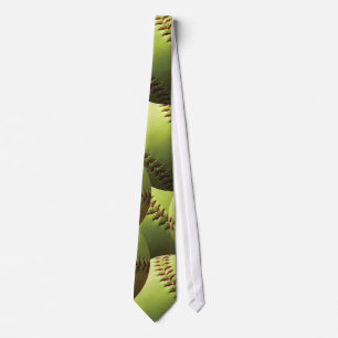 *Yellow Softball Wallpapered Effect Tie