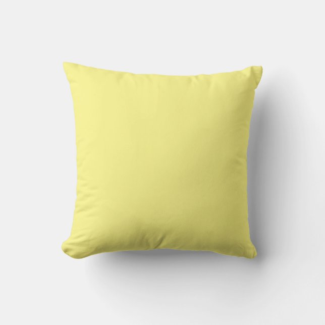 Yellow solid colour light-medium throw pillow (Front)