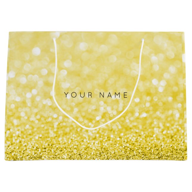Yellow Sorrento Lemon Sun Glitter Favour Gift Bag (Front)